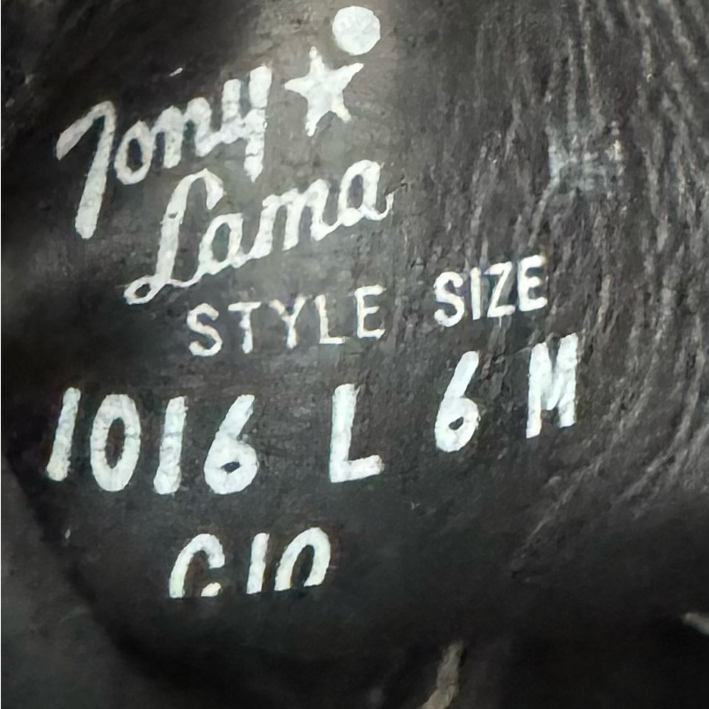 Tony Lama Classic Plain Black Cowgirl Boots 1016L Size 6M - Picture 5 of 6
